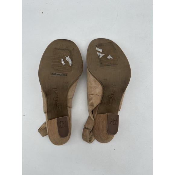 Paul Green Savannah Pump heel slingback suede leather size 7.5 US 10 EUC